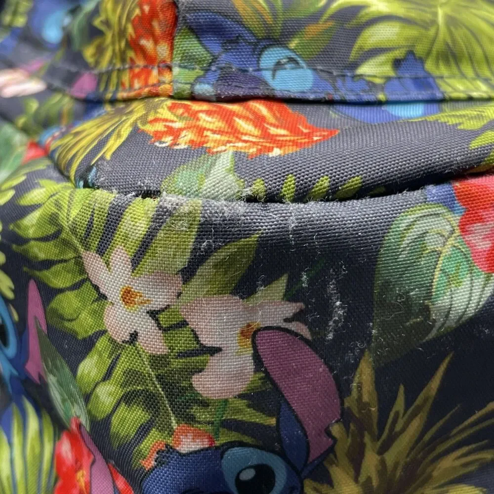 Loungefly Disney Stitch Nylon Full Size Backpack Hawaii Pineapple Floral
